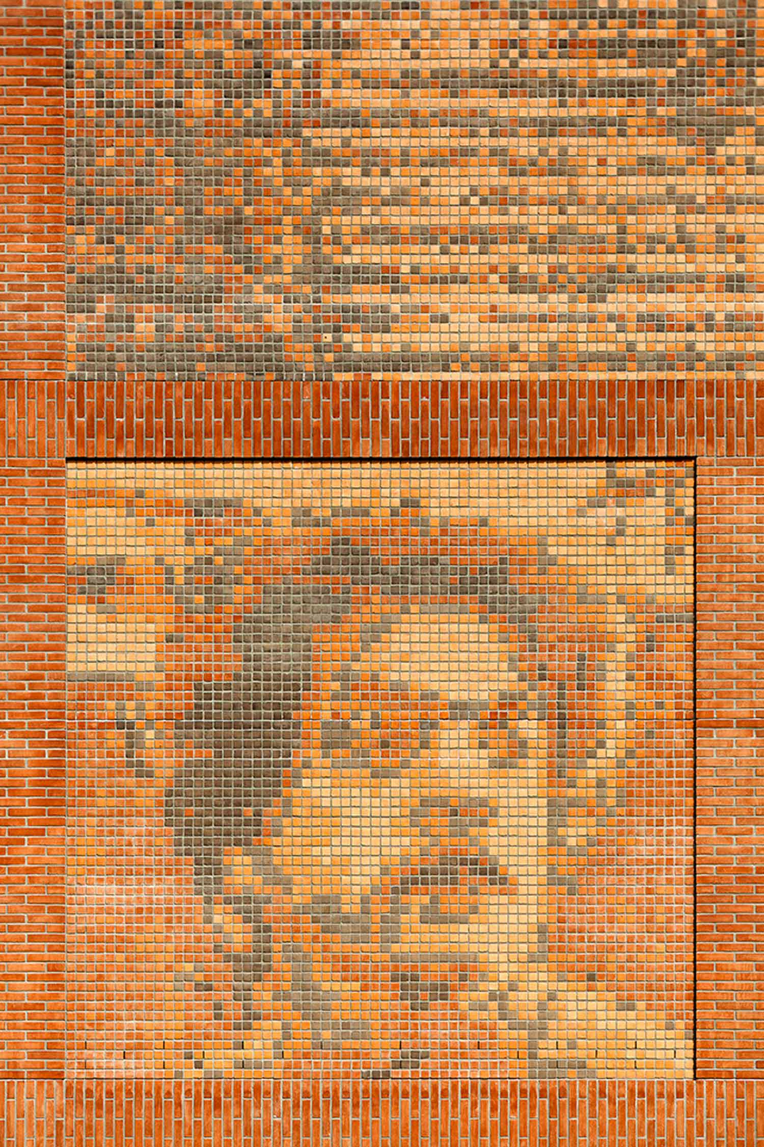 The house of memory von Baukuh Architekten, Detail der Südfassade (Einreichung im Rahmen des Fritz-Höger-Preises 2017 für Backstein-Architektur).