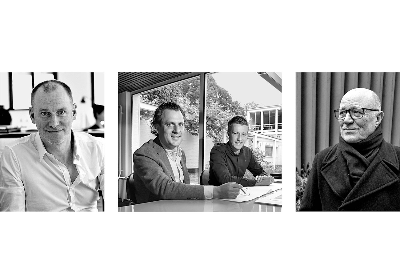 v.l.n.r. Giorgio Gullotta (Giorgio Gulotta Architekten), Pieter Bedaux und Marco Notten (Bedaux de Brouwer Architecten), Reinhard Martin (Reinhard Martin Architekt BDA)